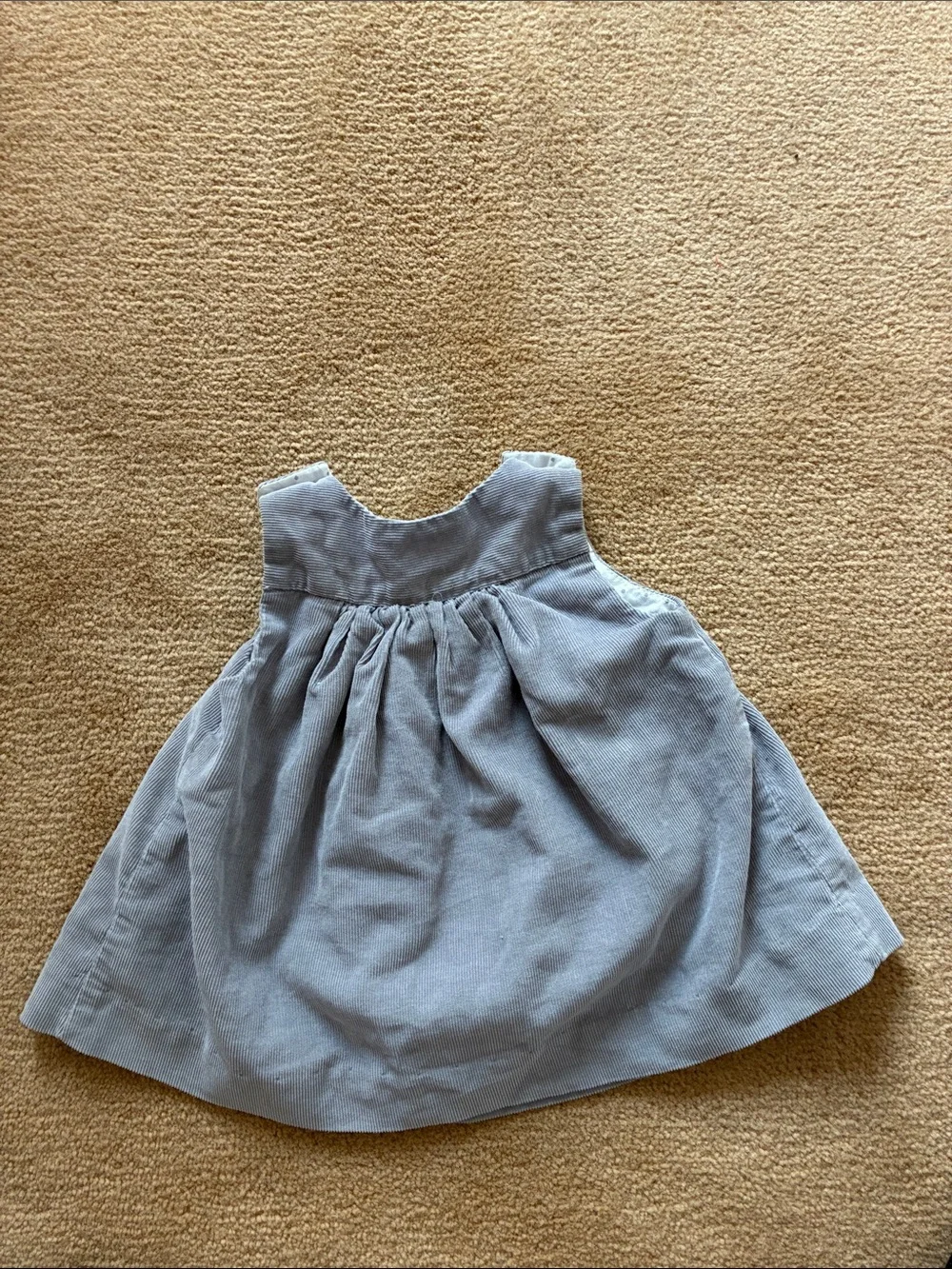 Jacadi Paris Corduroy Pinafore Dress in Light Gray